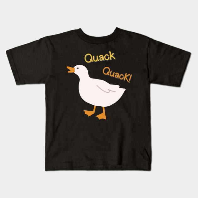 Duck quacking Kids T-Shirt by Elafia-Reality